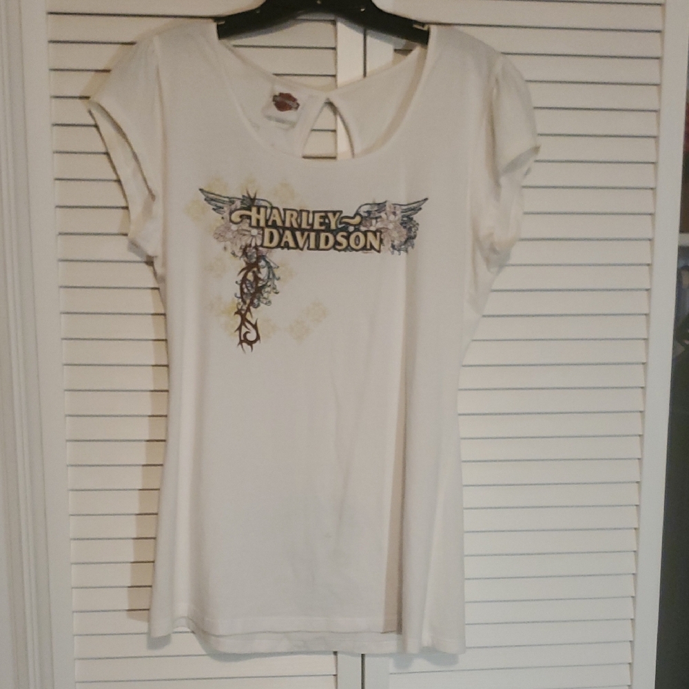 Harley-Davidson White Graphic Short Sleeve Tee
